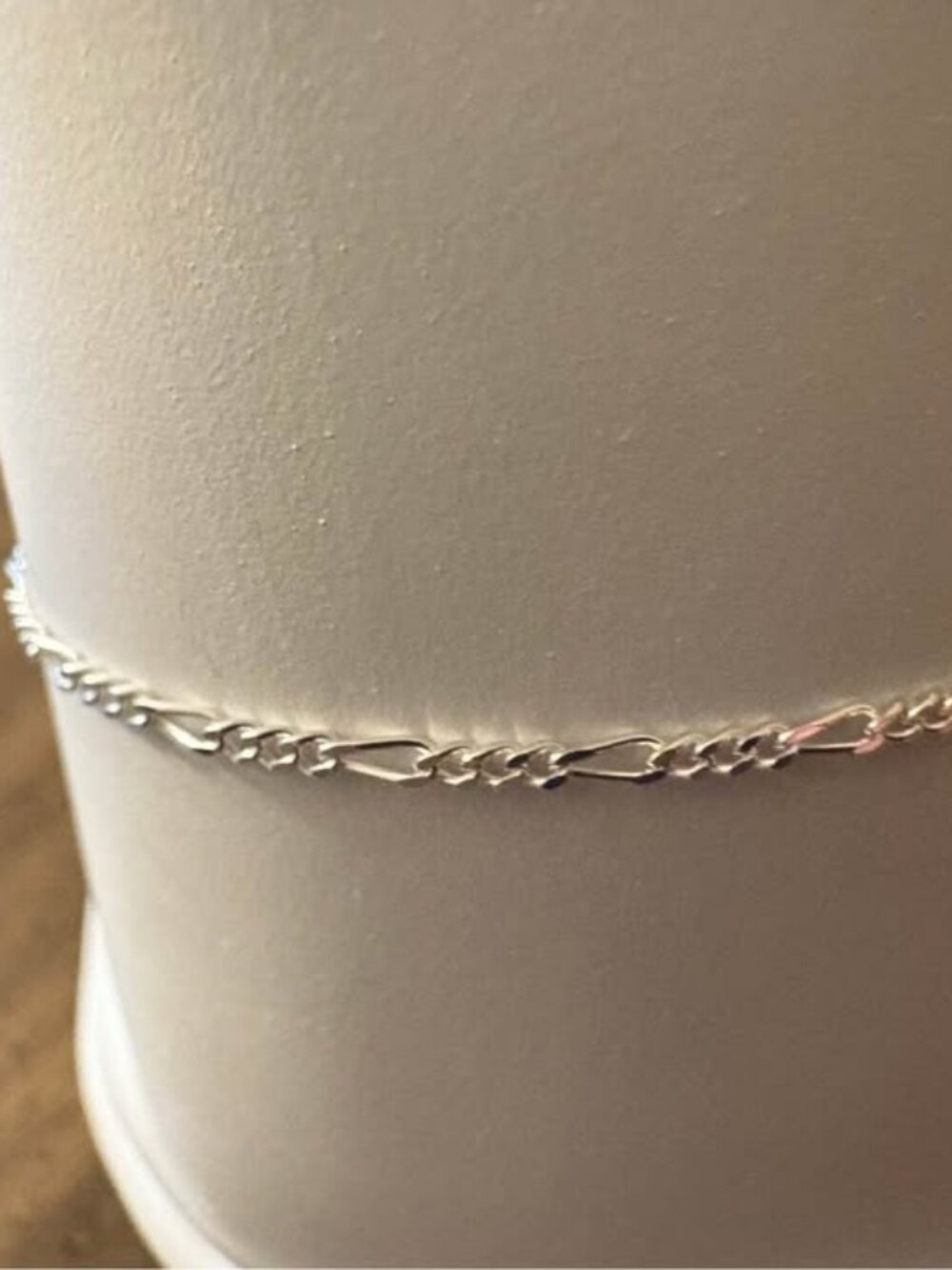 Anklet 925 Sterling Silver Figaro 9 inches, 1.1 grams, 1.4mm